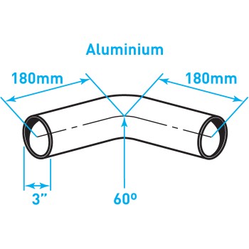 Exhaust Elbow 60º Bend, ​Aluminized Steel - 3"